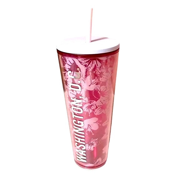 NEW Starbucks Washing DC 🌸Cherry Blossom Acrylic Venti Tumbler w/Lid & Straw 🌸 - Picture 1 of 5